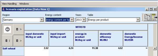 Example 3: Energy parameters with reference to the product